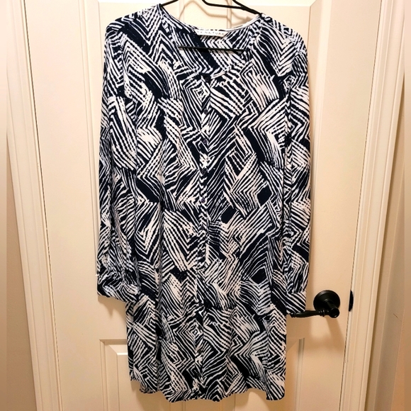 Trina Turk Mod Abstract Blue Print Tunic dress - XL - Picture 1 of 6